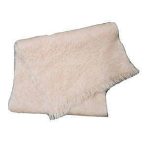 Glen Cree Loose Knit Peach Warm Fringed Ends Women's Neck Scarf 100% Mohair